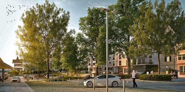 Der neu gestaltete Parkplatz soll den heutigen Bedürfnissen angepasst und grüner werden. (Visualisierung: Gemeinde Küsnacht)
